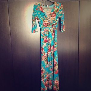 Pink blush maternity maxi dress